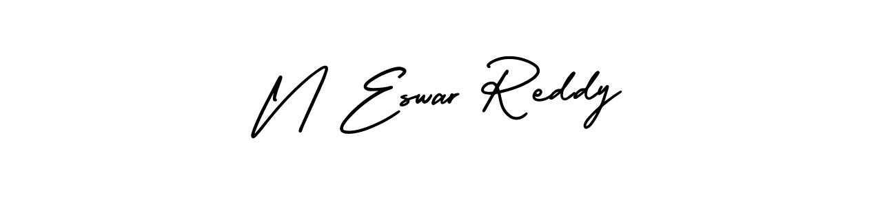 Also You can easily find your signature by using the search form. We will create N Eswar Reddy name handwritten signature images for you free of cost using AmerikaSignatureDemo-Regular sign style. N Eswar Reddy signature style 3 images and pictures png